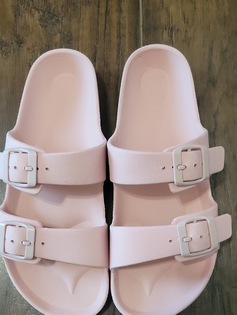 Target Pink Adjustable Double-Buckle Slide Sandals